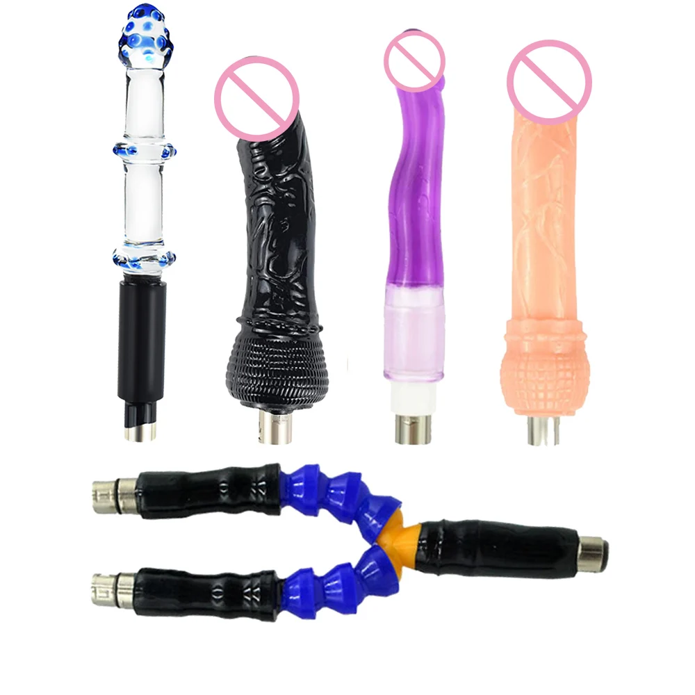 Mesin seks 3XLR 5 lampiran Set G Spot merangsang alat pijat realistis Anal Dildos mainan seks untuk wanita dan pria