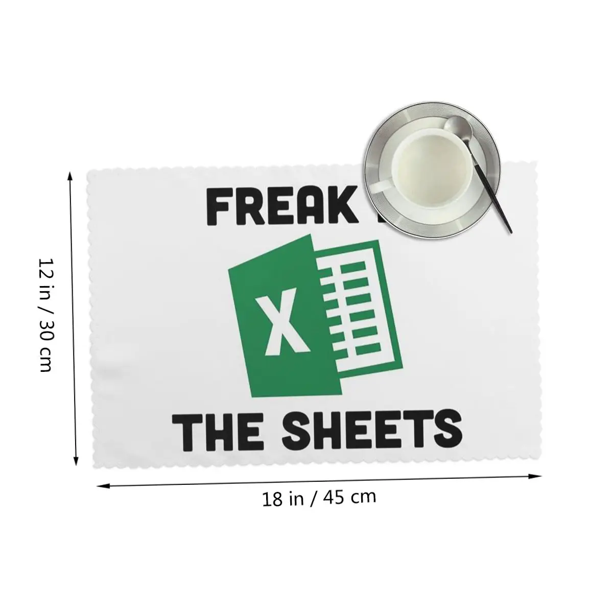 Freak In The Sheets Funny Spreadsheet Excel Placemat Heat Resistant Plate Mat for Dining Table Bowl Coaster Super Absorbent Mats