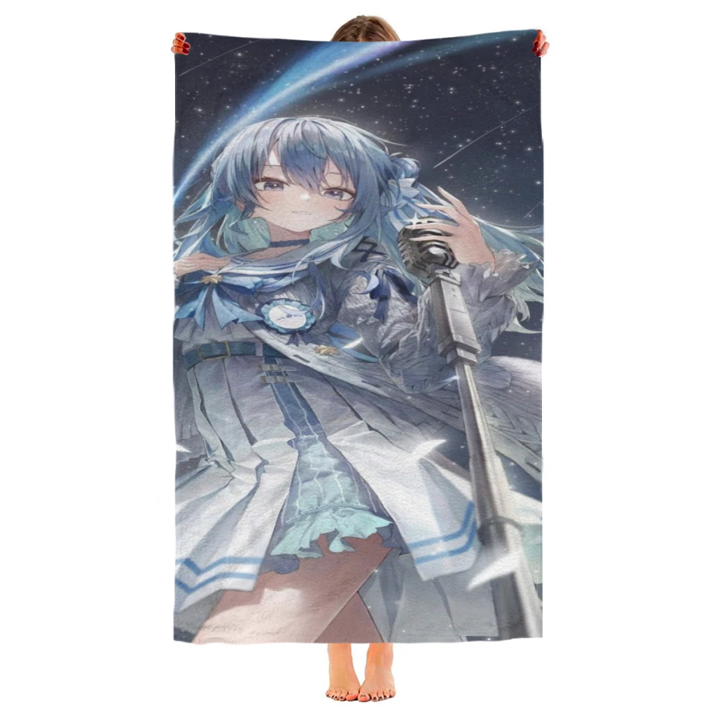 Anime Hololive Kawaii Beach Towel  Poncho Bathing Towels Cover-ups Quick Dry Sand Free Yoga Spa Gym Pool