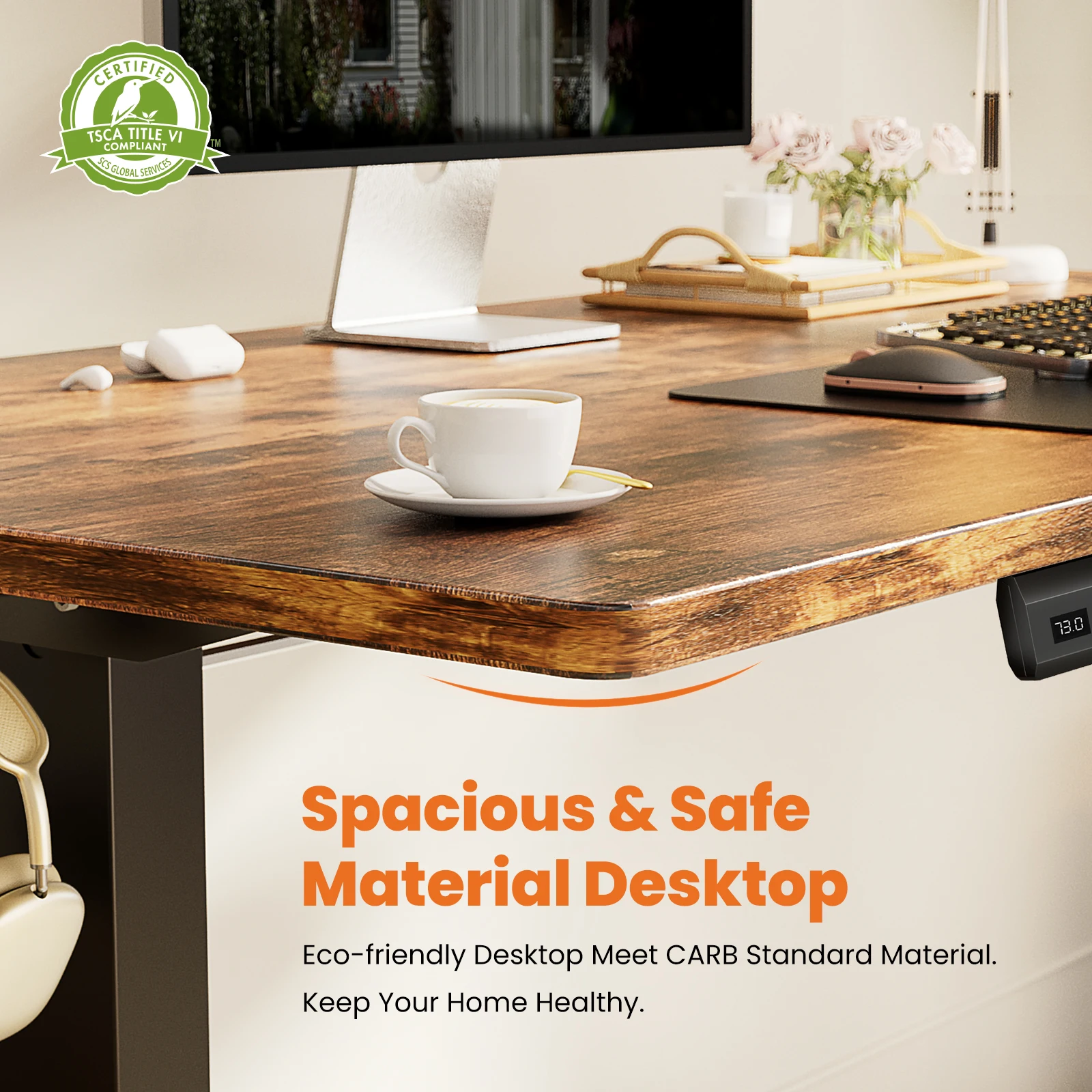 JHK Electric Adjustable Height Standing Computer Desk Ergonomic Sit Stand Up Down Computer Table