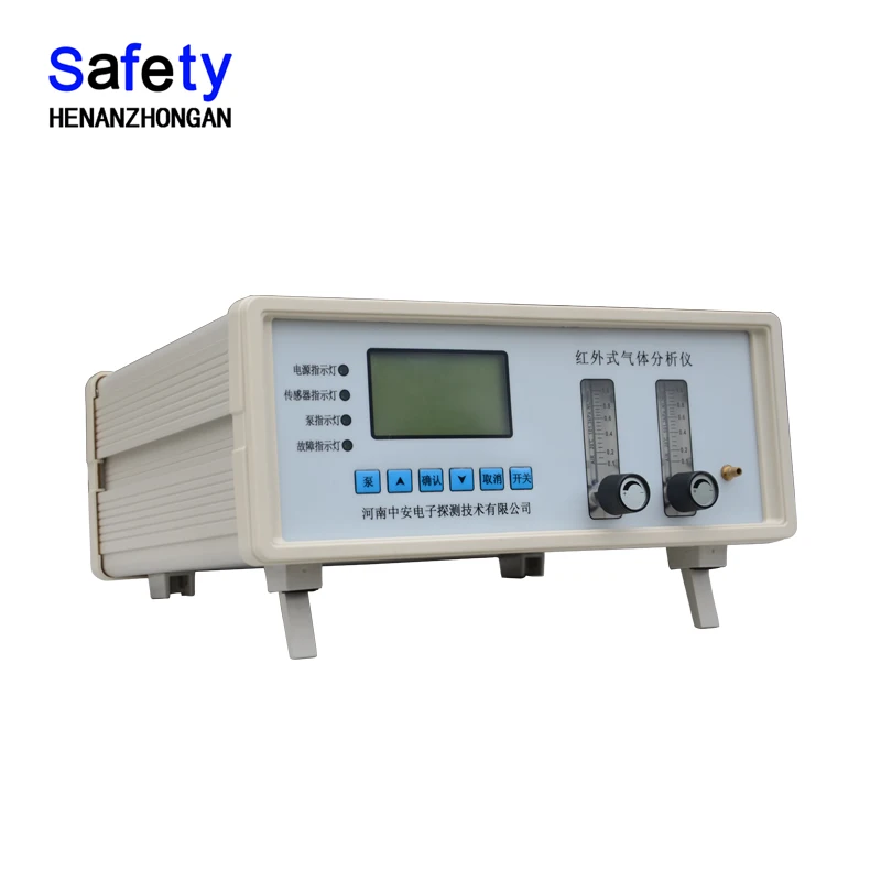 S200 industrial pump suction O2 CO2 gas detector a-l-a-r-m, 24/7 double flow infrared  analyzer