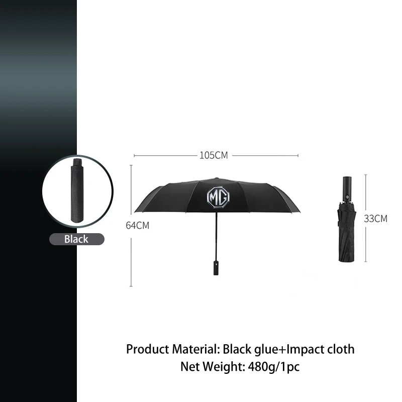 Car Logo Automatic Folding Windproof Sunshade Umbrella Auto Accessories For Morris Garages MG 3 5 6 7 HS ZS GS TF GT ZR RX5 RX8 - view 2