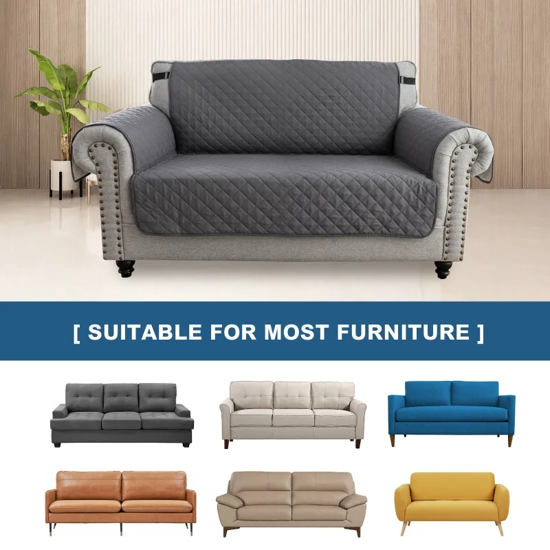 1/2/3/4Seater Waterproof Pet-Friendly Sofa Cover with Diamond Pattern Design Easy Clean Slipcover for Living Room Office Decor