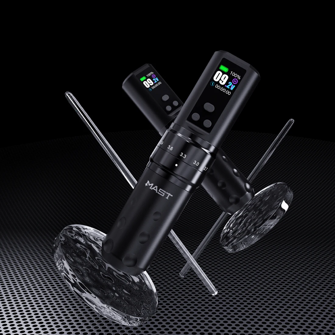 Mast Fold2 PRO طقم الوشم اللاسلكي 2.4/2.7/3.0/3.3/3.6/3.9/4.2 مللي متر السكتات الدماغية Coreless Motor 2000mAh * 2 بطارية Mast Pro Cartridges #5