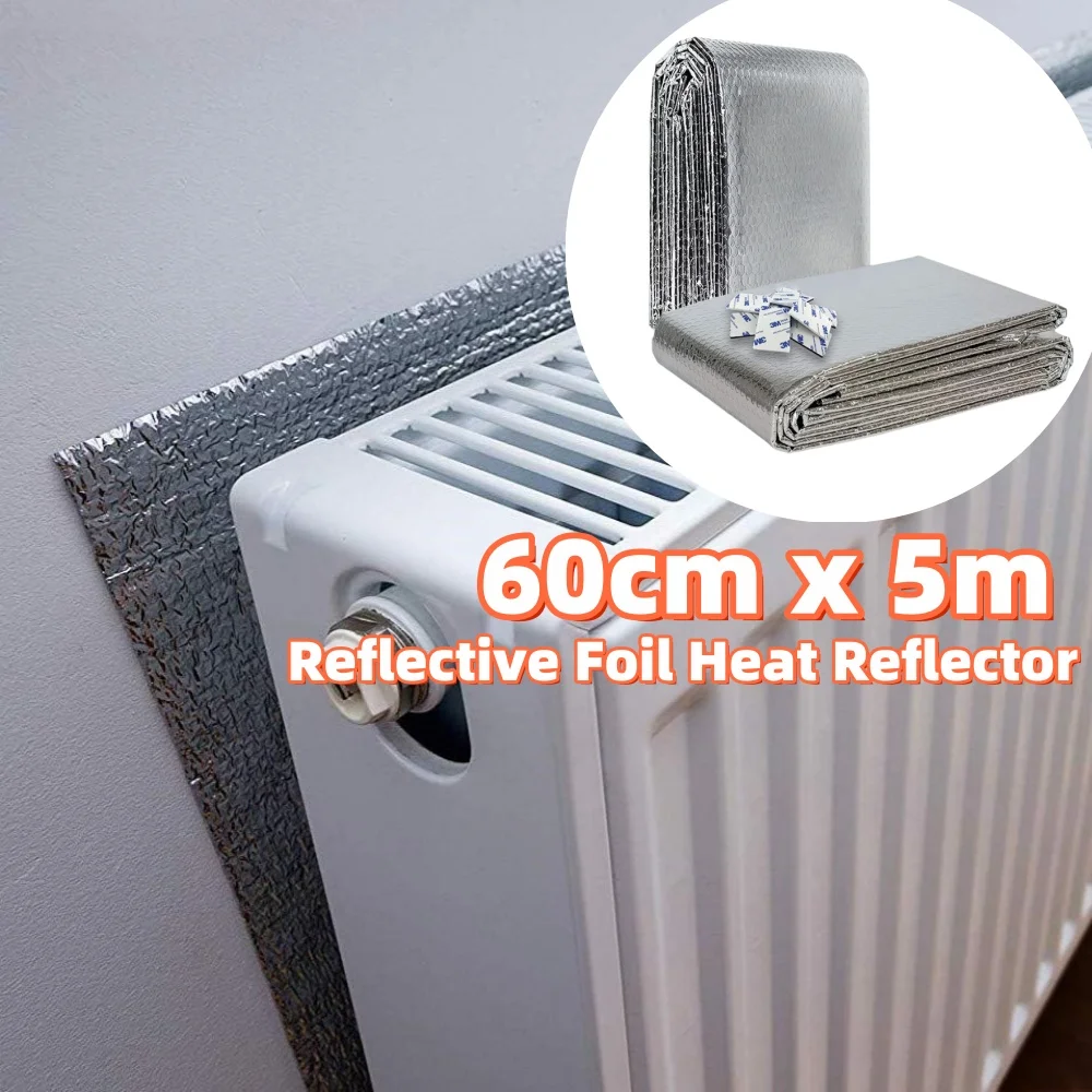 60cmx5m Car Radiator Heat Reflective Insulating Foil Energy Saving Radiator Pad Panel Motorhome Caravan Interior Accessories