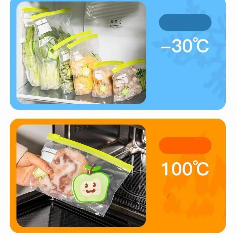 Reusable Zip Lock Bag Food Grade Transparent Storage Bag With Zipper Sealing Plastic Container Travel Freezer Camping Kitchen