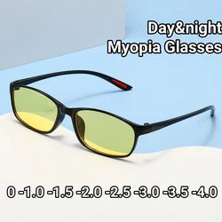 Night Vision Driving Myopia Goggles for Day and Night Retro Square Frame Eyeglasses High-definition Men Wome Near Sight Glasses