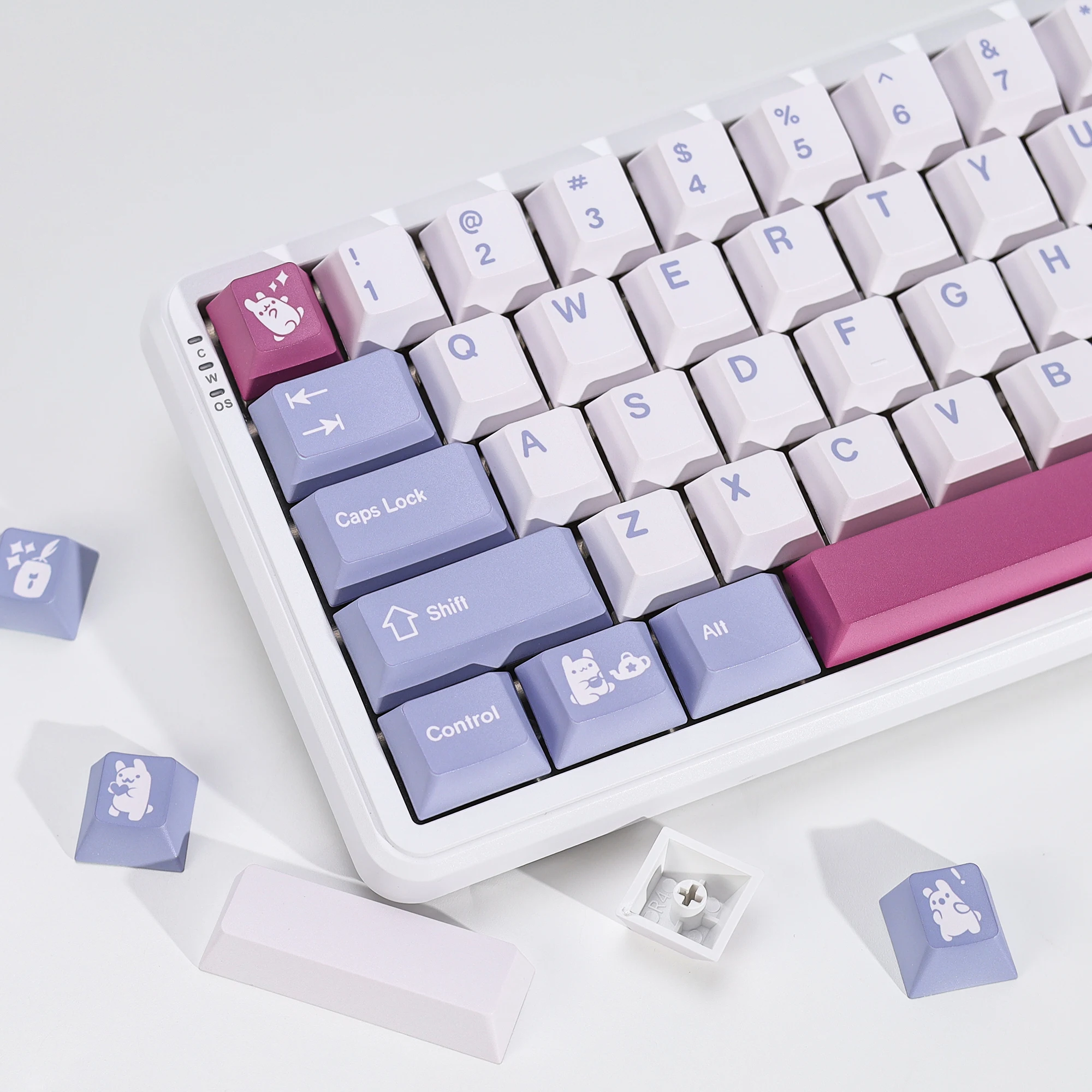 KBDiy Clone GMK Tuzi Keycap Retro Cute Cherry Profile Alice Keycap Custom für MX Magnetic Switch Gaming Mechanical Keyboard KIT – Detail 17