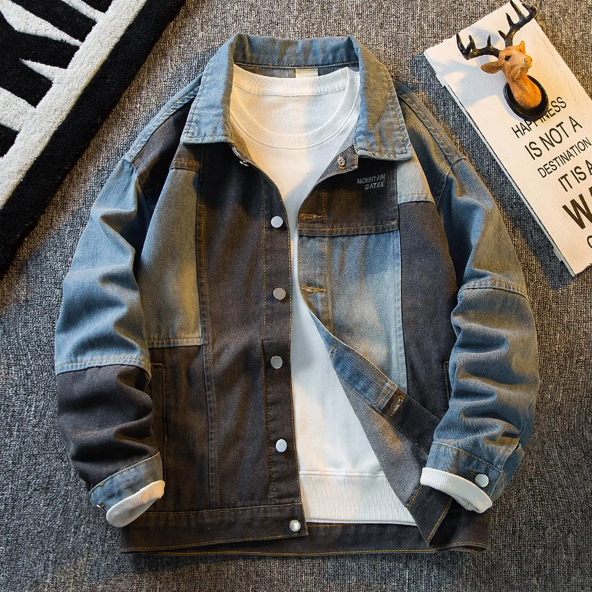 

Винтажное джинсовое джинсовое платье Waed, мужское свободное повседневное платье с воротником, весеннее новое молодежное джинсовое платье из смеси хлопка