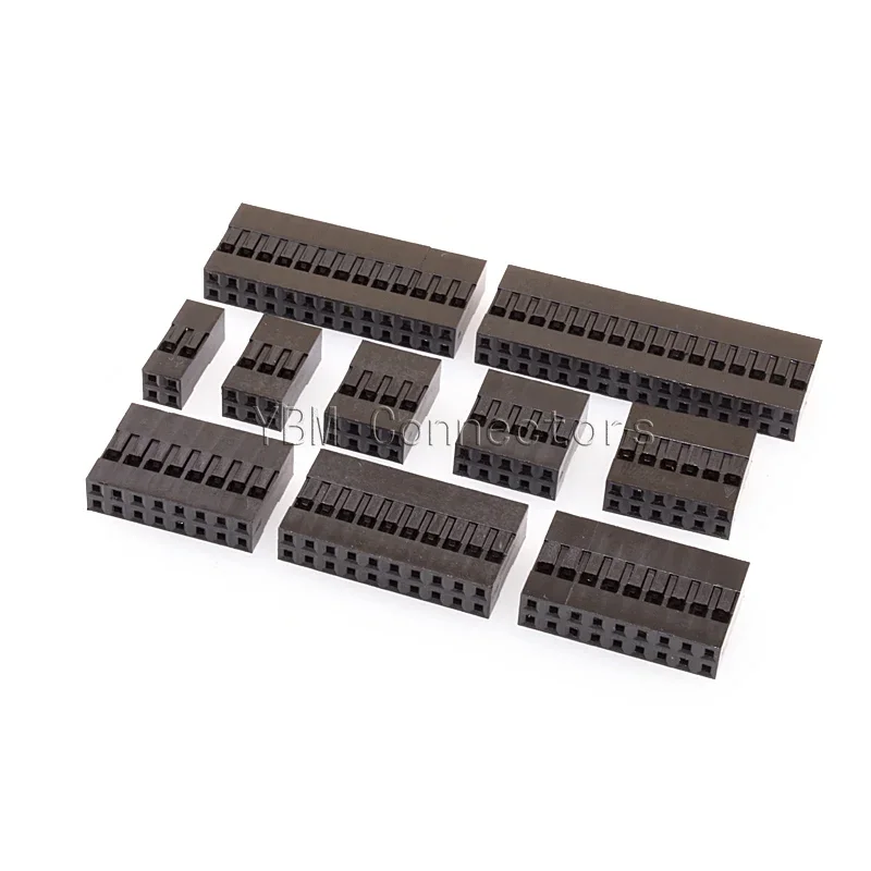 50PCS Dupont Plastic Shell 2.54mm Double Row Dupont Connector 2P/3P/4P/5P/6P/7P/8P/9P/10P 2*4pin/2*5pin Housing