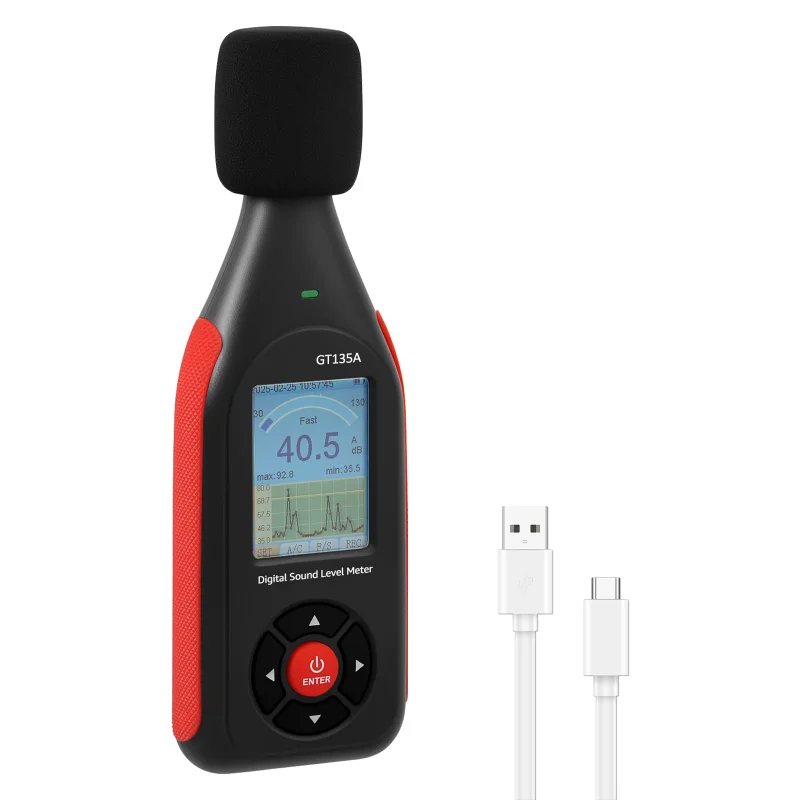 

Цифровой измеритель децибел, 30-130 дБ, высокоточный считыватель уровня звука, 3 цвета, сигнализация, регулируемое устройство для измерения громкости шума, децибел