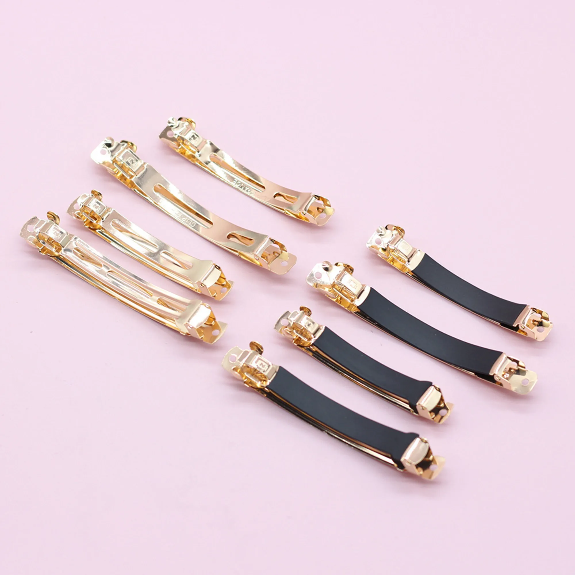 

10pcs/lot Thickened Two-piece Spring Clip Electroplated Kc Gold Hair Clip Headpiece DIY Hair Accessory Material Parts
