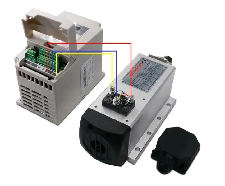 HLTNC Overseas warehouse Ru ES 1.5kw 110v/220v Inverter + Collet + Air cooled square spindle motor kit for milling machine