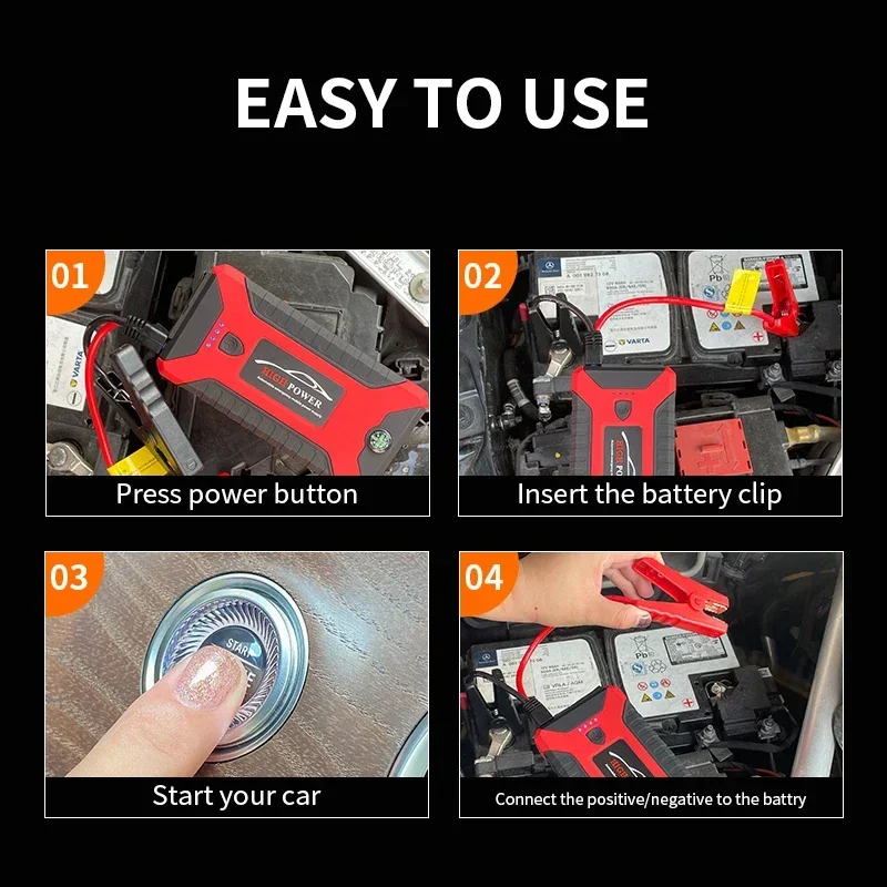 

Портативное пусковое устройство 12В для автомобиля, аварийный бустер-генератор для запуска бензиновых и дизельных автомобилей, внедорожников, грузовиков.