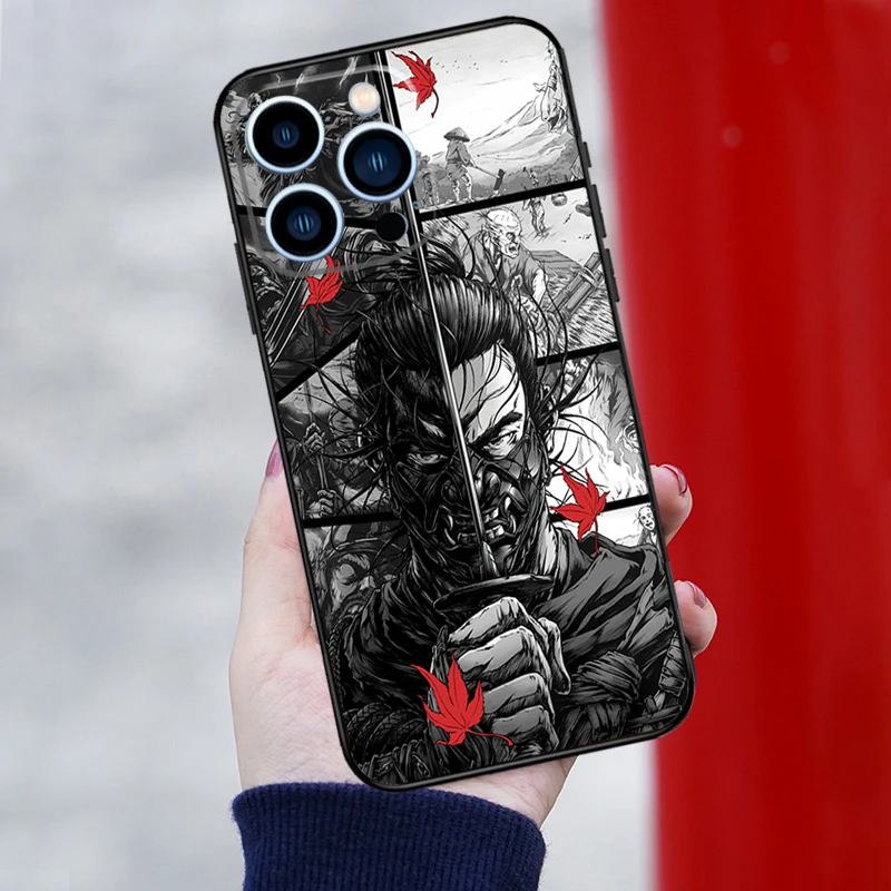 Japan Samurai Ninja Phone Case For iPhone 15 14 13 12 11 16 Pro