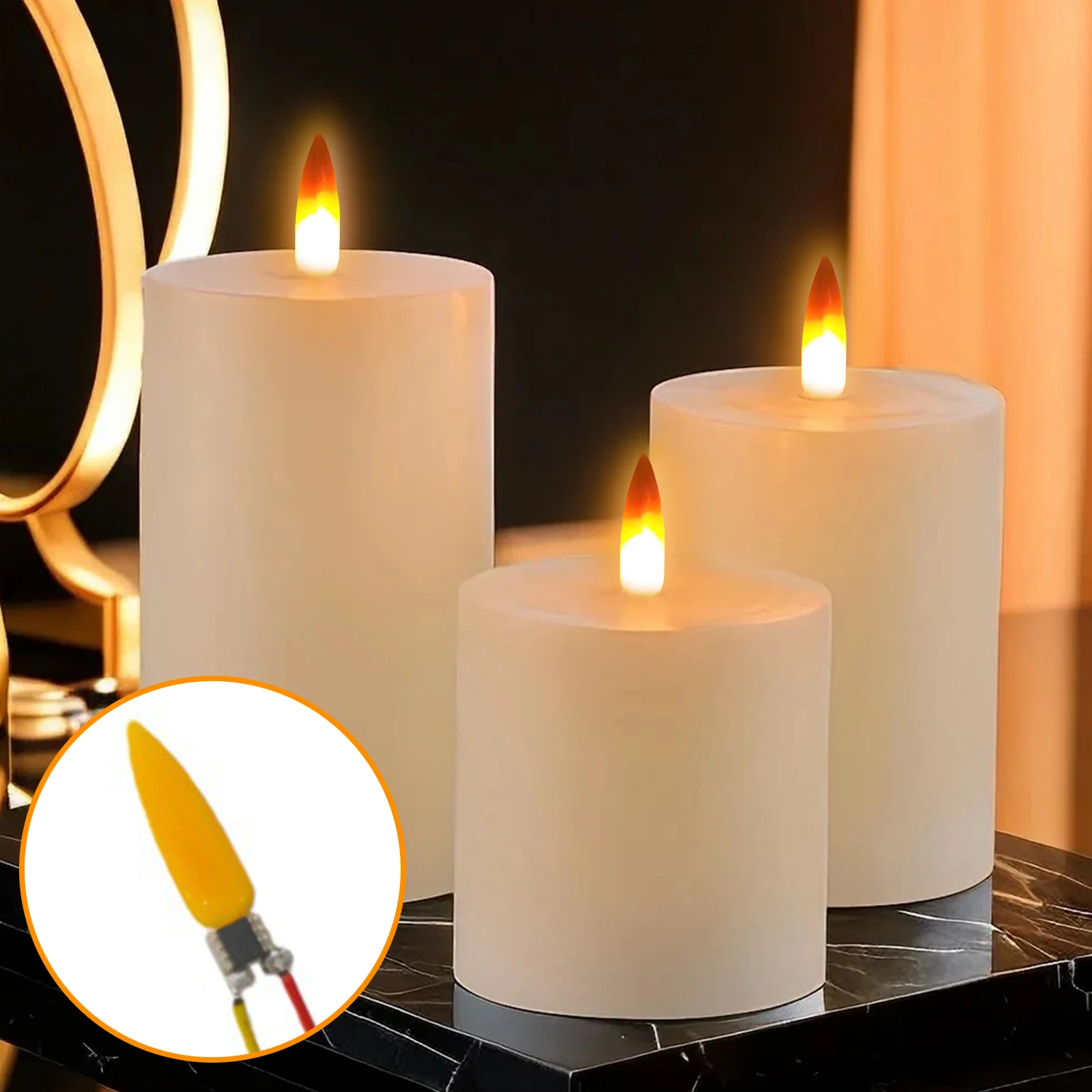 3/5/10PCS Light Bulb Accessories 2200K Diode LED Flame Effect Light Bulb 3V Flash Candles for Christmas Party Decorations
