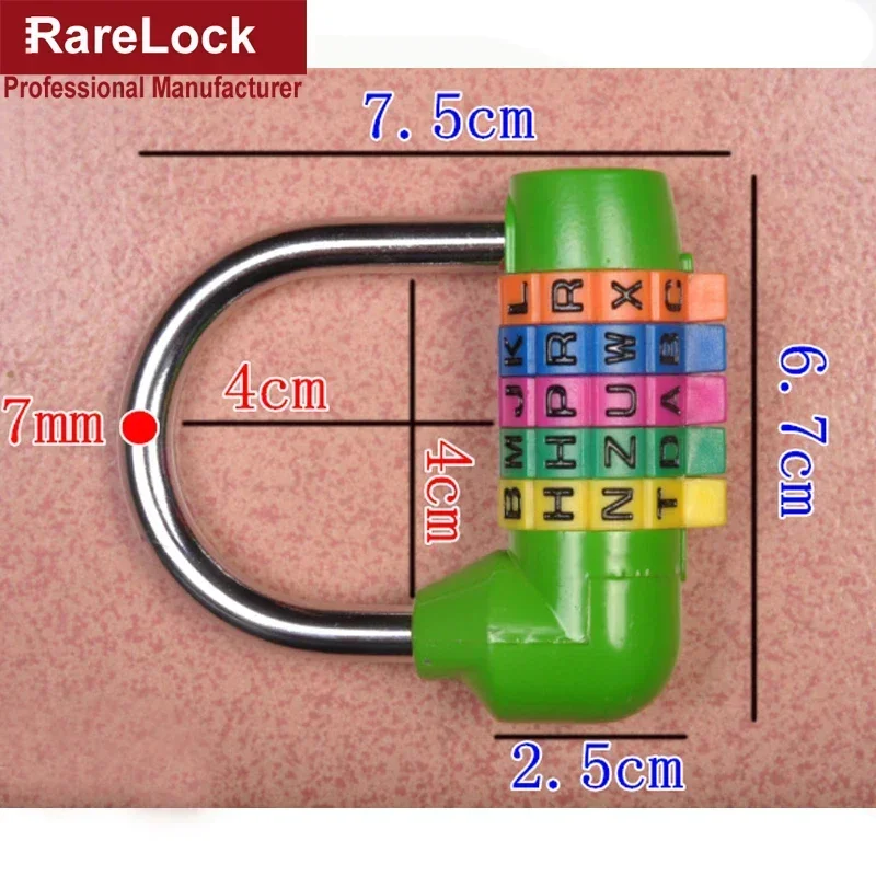 5 Color Letter Combination Padlock For Box Door Suitcases Travel Bag Locker Fitting Room Password Lock Rarelock ZS56 G