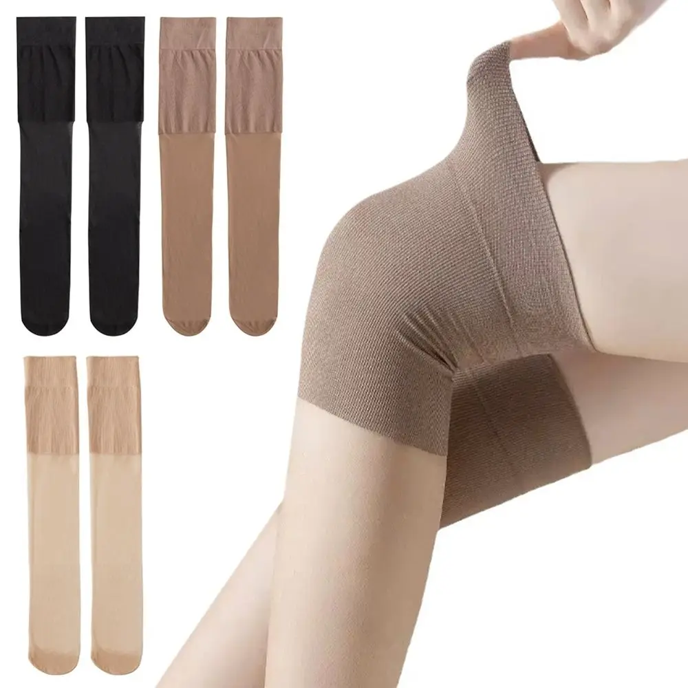 1Pair Useful Casual Women Over Knee Socks Simple Elegant Transparent Overknee Long Socks Anti Hook Breathable Calf Sock