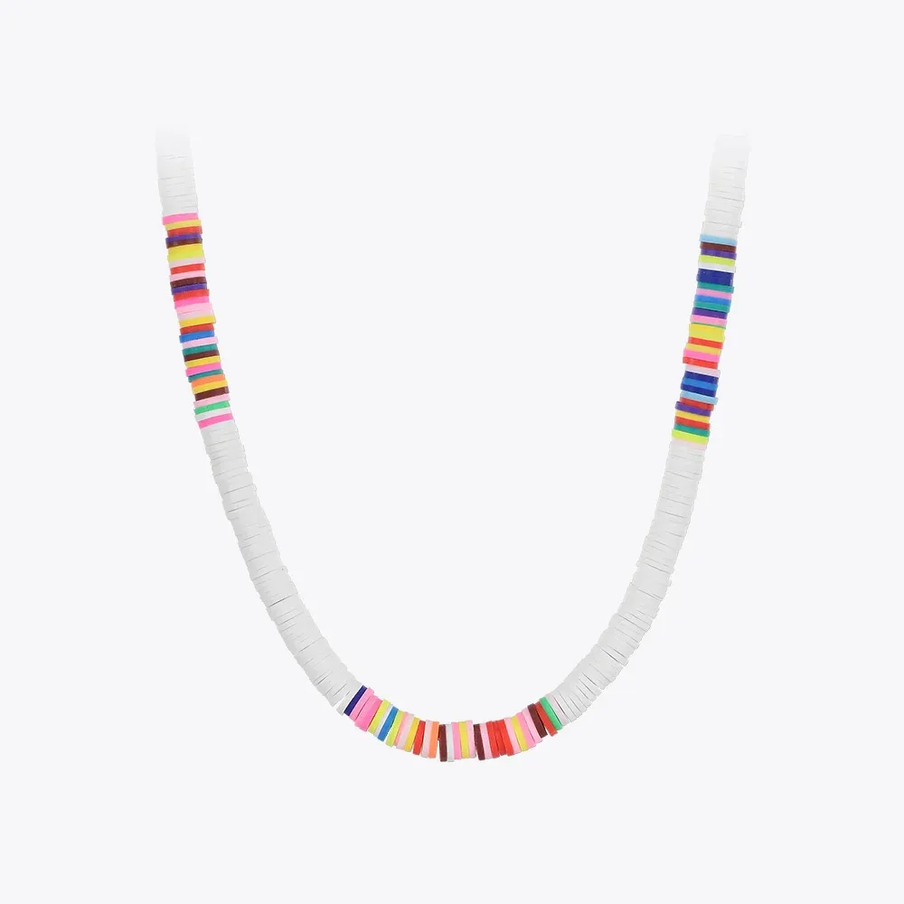 ENFASHION Kpop Colorful Pottery Chain Necklace For Women Gold Color Fashion Jewelry Cute Choker Necklaces Beach Collier P213238