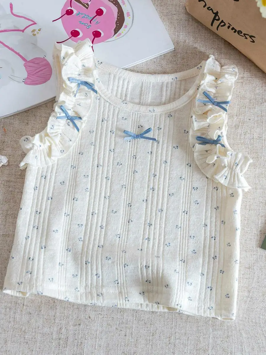 

Girls Vest Summer Thin Svel Outdoor Wear Faionable Children's Clothing Baby Top Sweet Sle round Ne Other Material