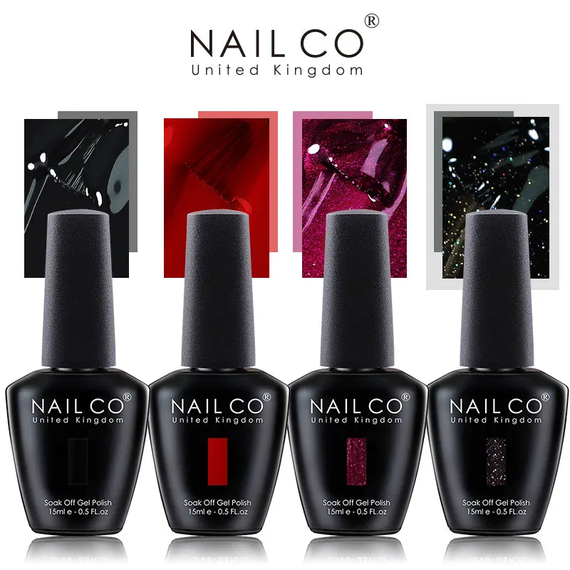 

NAILCO 15ml Dark Gel Nail Polish Semi-permanent Varnish Hybrid UV Nails Art Glitter Colors Gel Polish Manicure Enamels For Nails