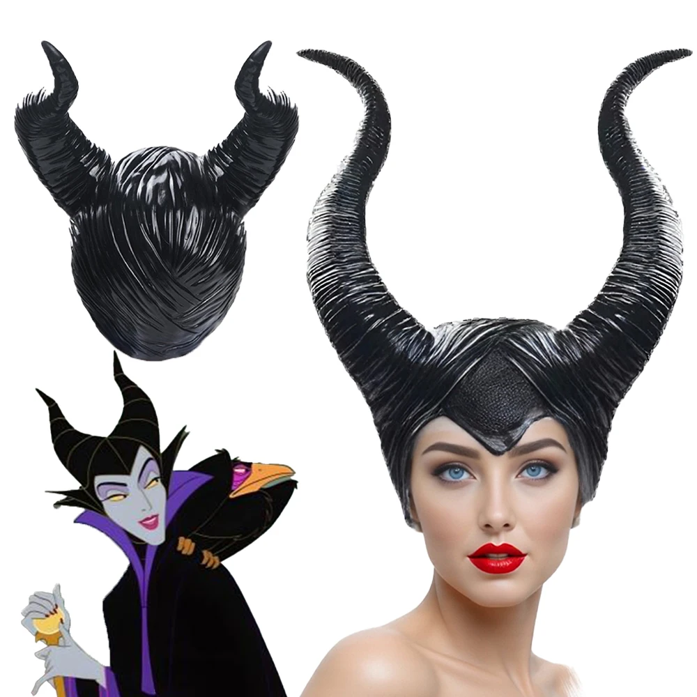 

Maleficent Horns Headdress Halloween Demonic Party Black Sleepy Hollow Horns Movie Cosplay Costume Accessory Christmas Headpiece