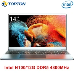 Игровой ноутбук 12-го поколения, 14 дюймов, Intel Alder Lake N100, 12 ГБ DDR5, 4800 МГц, макс. Φ SSD, Windows 11, офисный ноутбук, ПК, компьютер с Wi-Fi