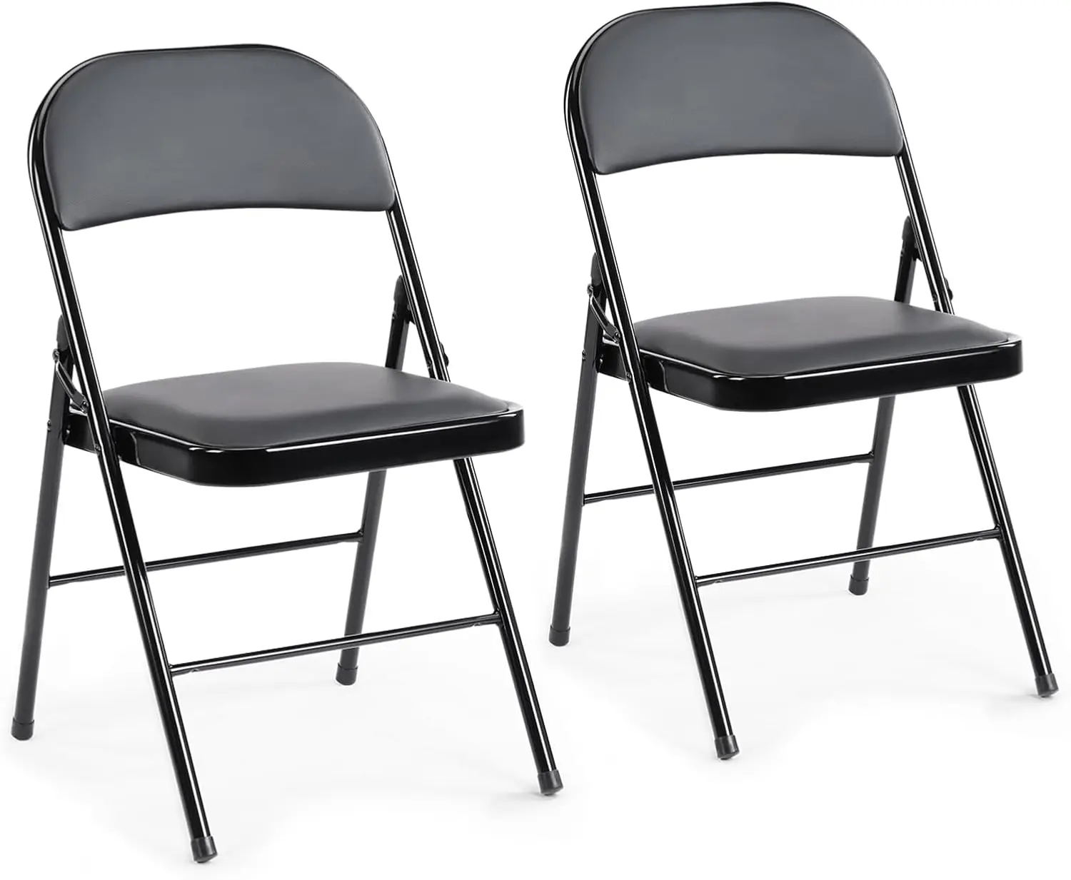 

2 Pa Leather Padded Folding Chair, Indoor Outdoor Portable Stackable Commercial Seat With Steel Frame, Acity For Home, Office,