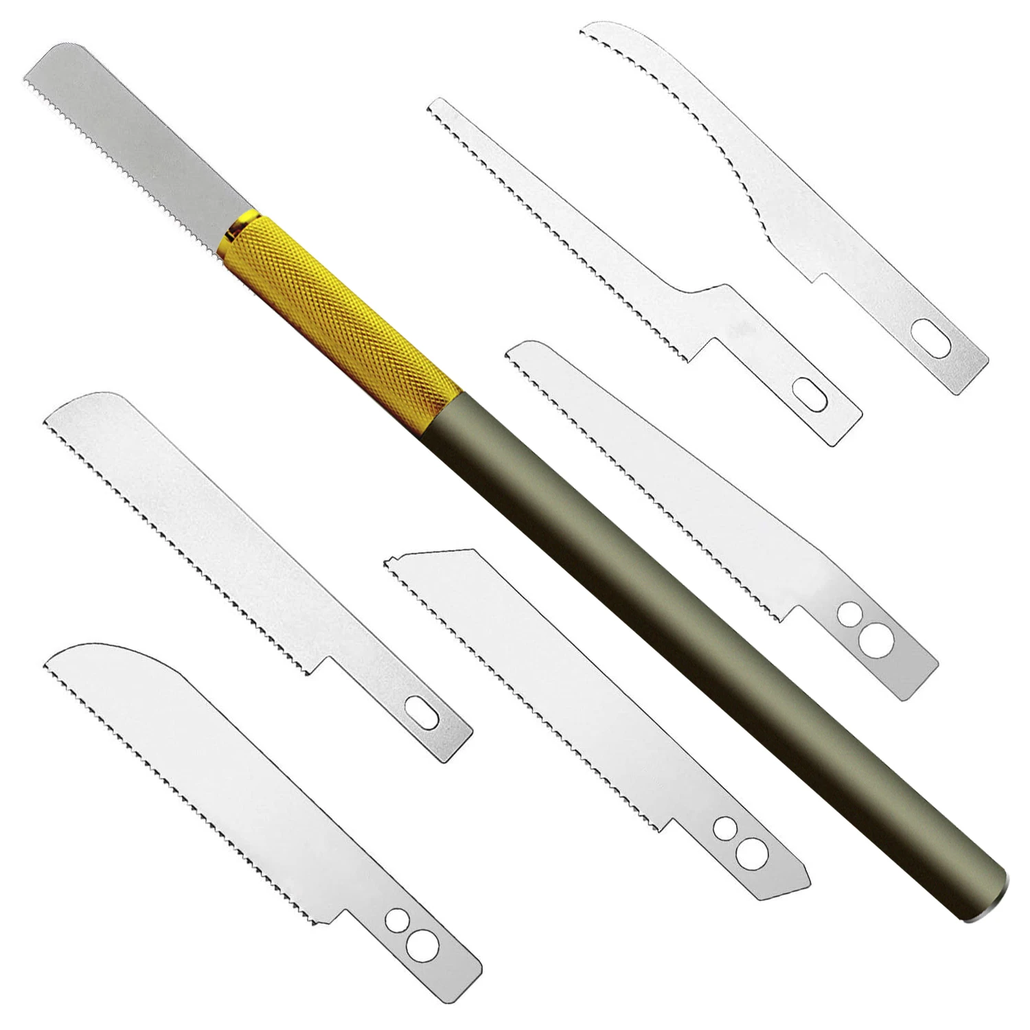 JOYSTAR-Mini sierra de mano modelo, herramientas artesanales con 6 cuchillas, cuchillo de modelado, Kit de herramientas para cortar a mano, afición