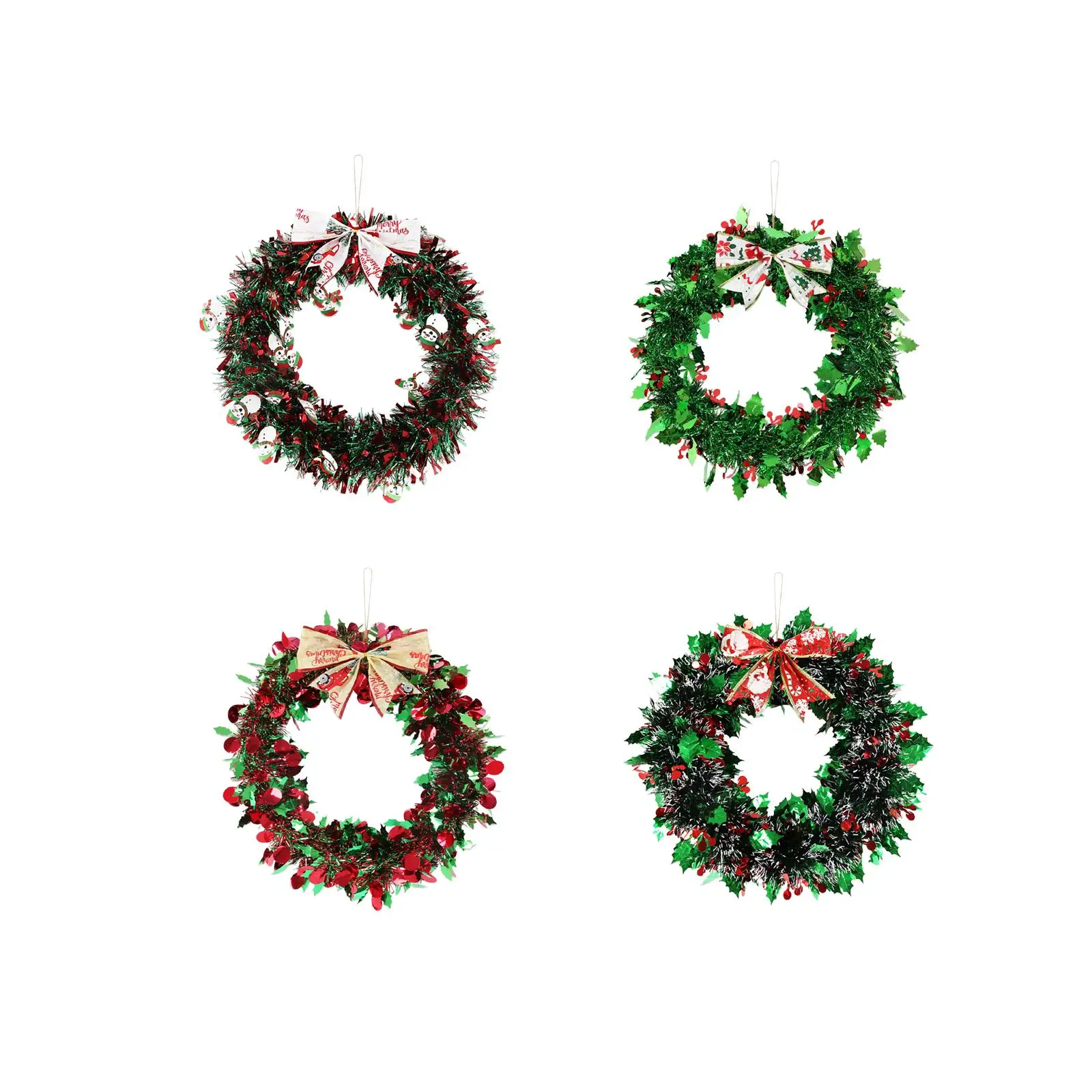 Artificial Christmas Wreath Round Xmas Garland for Window Housewarming Porch