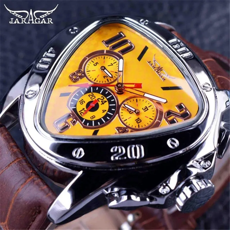 Free Shipping OUTLETS JARAGAR European and American Men's Fashion Casual Heart-Shaped Triangle Automatic Mechanical Watch