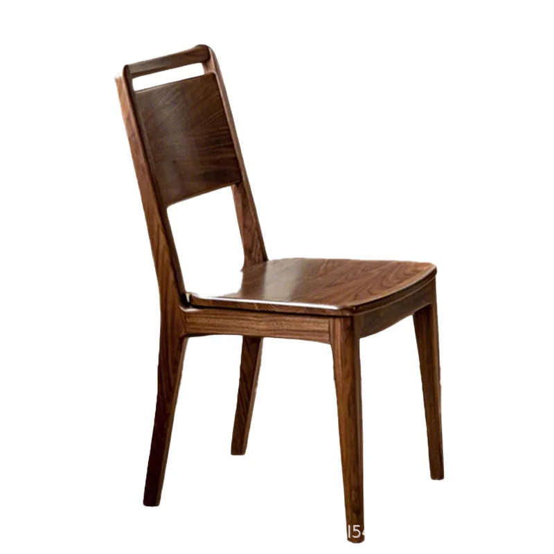 

North American solid wood dining chair black walnut new Chinese high back chair home sedentary and comfortable