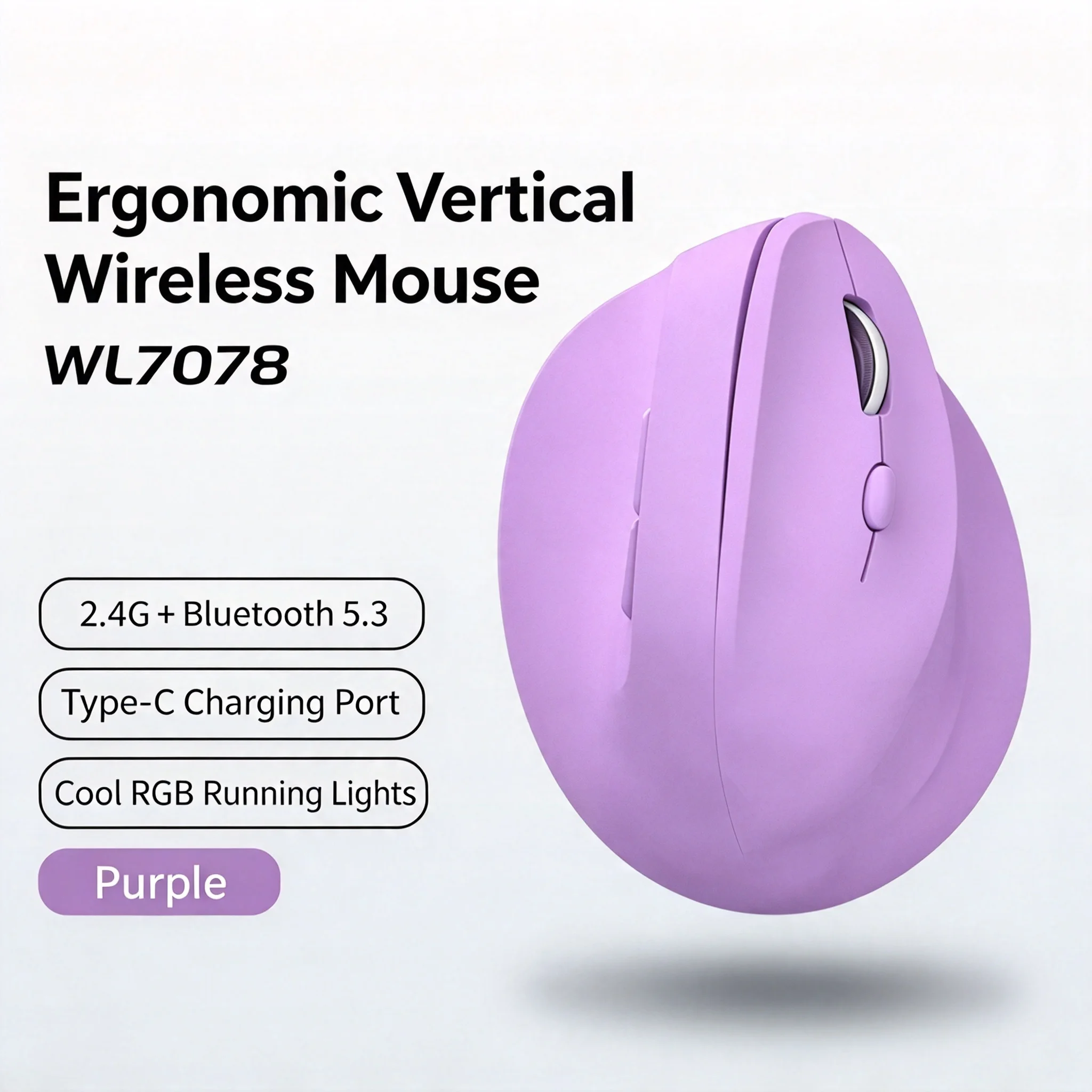 2.4G เมาส์ไร้สายแบบสองโหมด รอง - Vertical Mouse Dpi 4000 บทวิจารณ์และราคา