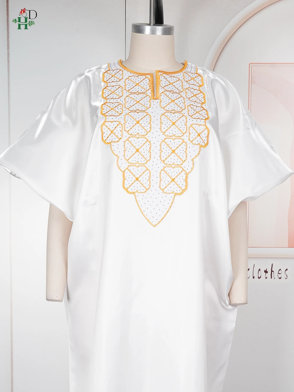 Ropa Africana H&D, Bordado Tradicional, Boubou Africain Blanco para Mujer, Vestidos Turcos, Vestidos Africanos para Mujer, Túnica Musulmana