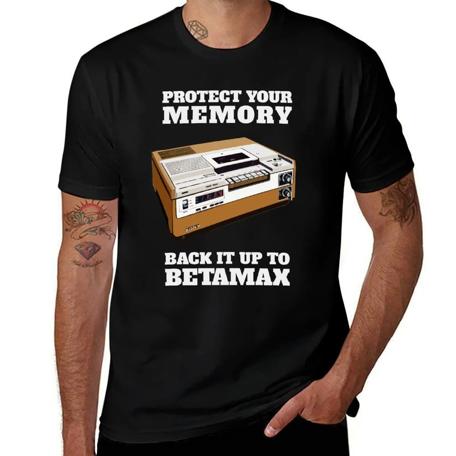 Защитите свою память - сделайте резервную копию на Betamax! Футболка повседневная свободного кроя для ежедневной носки