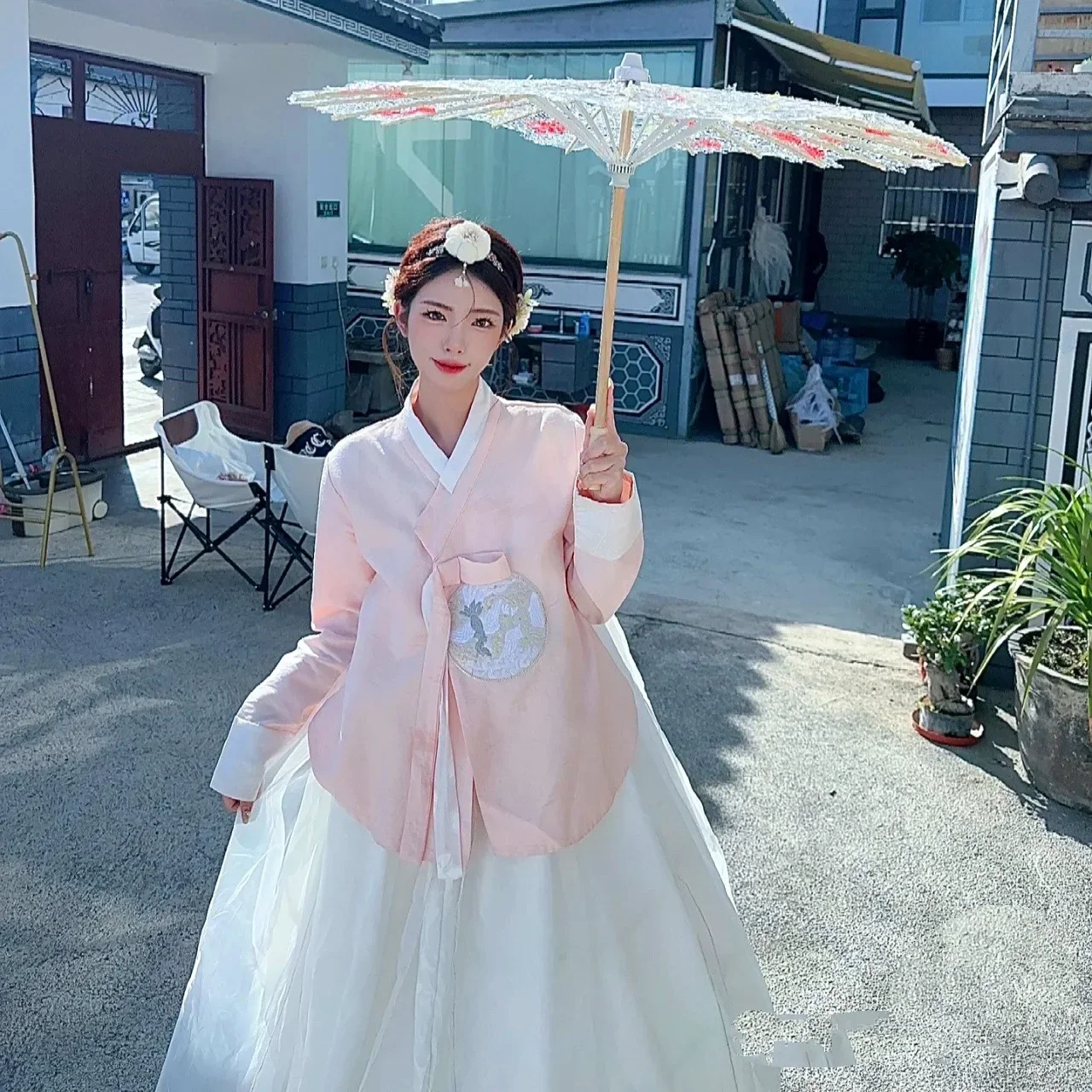 

Palace korean Traditional Costume for Women Elegant Luxury Hanbok Dress Princess Cosplay Anicent Retro Long Robe Wedding Party