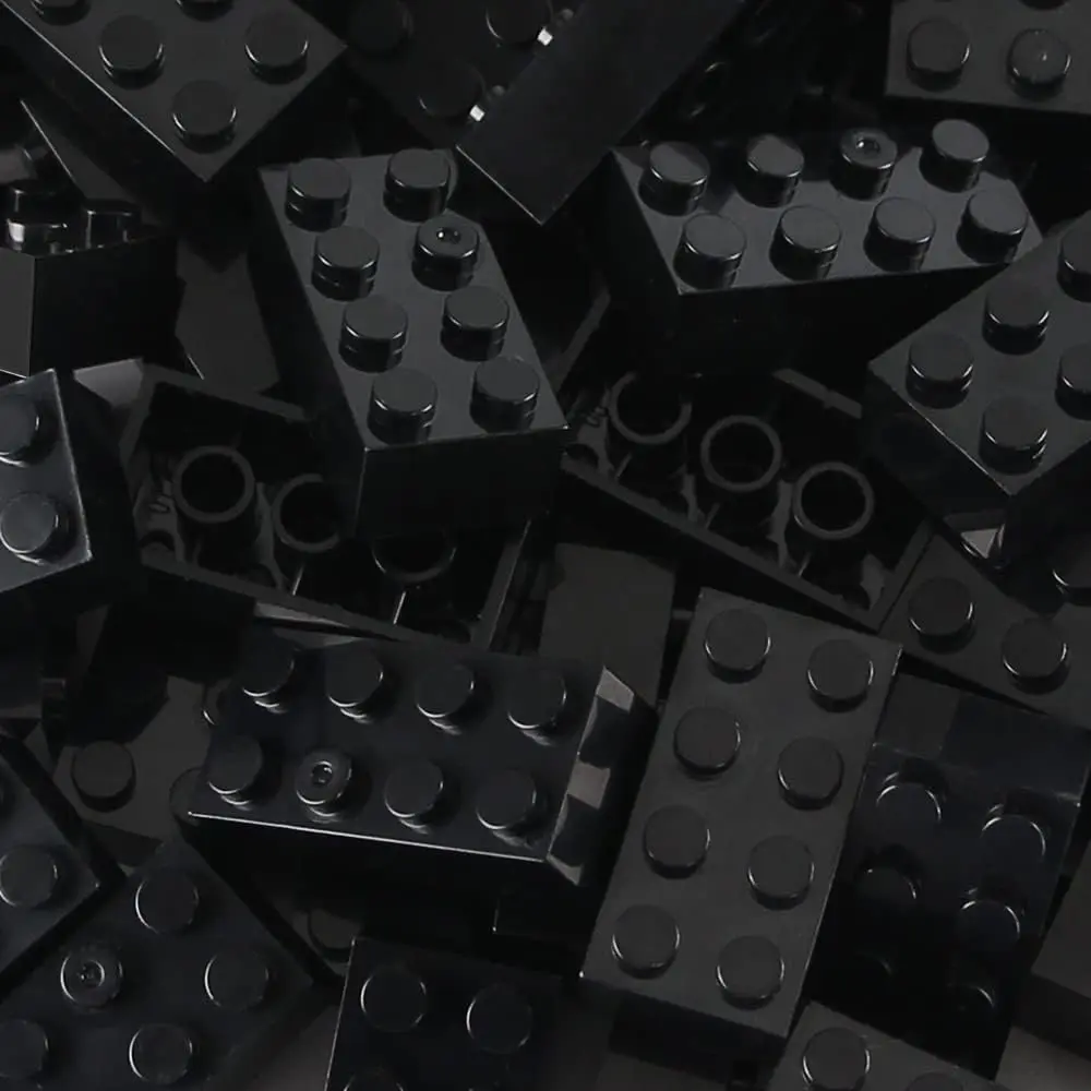 100 pçs 2x4 tijolos peças pretas peças clássico edifício criativo jogar blocos conjunto peças acessórios de brinquedo compatível com 3001 major