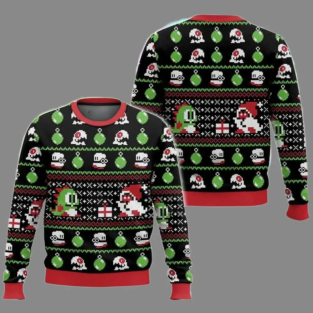 Natal bolha bobble jogo feio feliz natal camisola 2025 nova moda masculina com capuz pulôver topos inverno feminino moletom