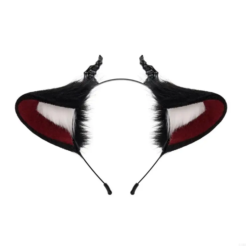 

Anime Ear Headband Cosplay Props Devil Hair Hoop Devil Hair Styling for Con Headband Devil Animal Carnivals F3MD