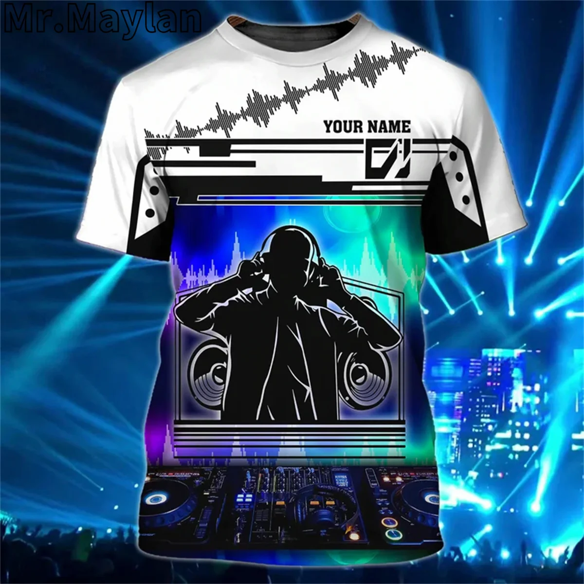 Custom With Name Dj 3D T Shirt Men Women Disco Night Live Dj Music Dance Never End Tshirts Disc Jockey Gift Unisex Tee Tops