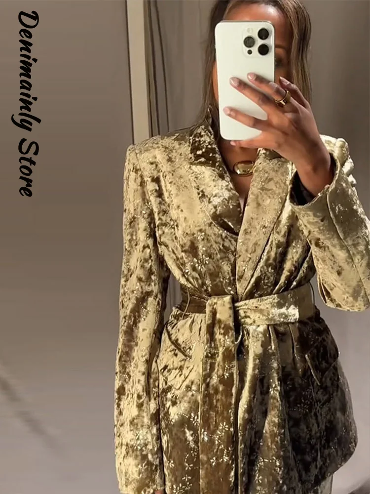 أنيقة شرابة دعوى فستان أطفال مع سروال داخلي المرأة التلبيب جيب كم طويل بلوزات مستقيمة الصلبة دعوى 2025 الخريف سيدة تخفيف الزي