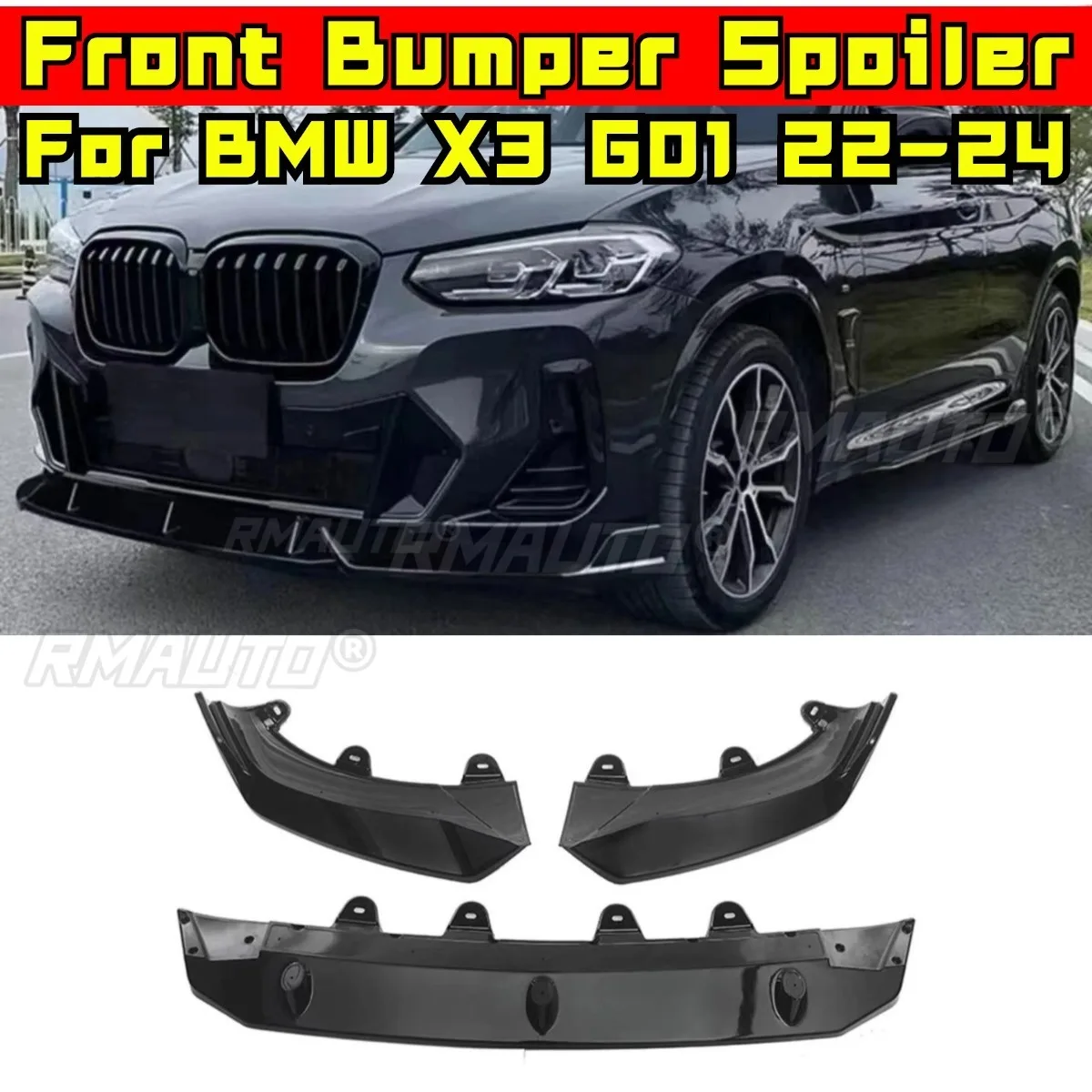 

Car Front Bumper Spoiler Lip Diffuser Modification Part For BMW X3 G01 2022-2024 Bumper Guard Protector Cover Car Accessories