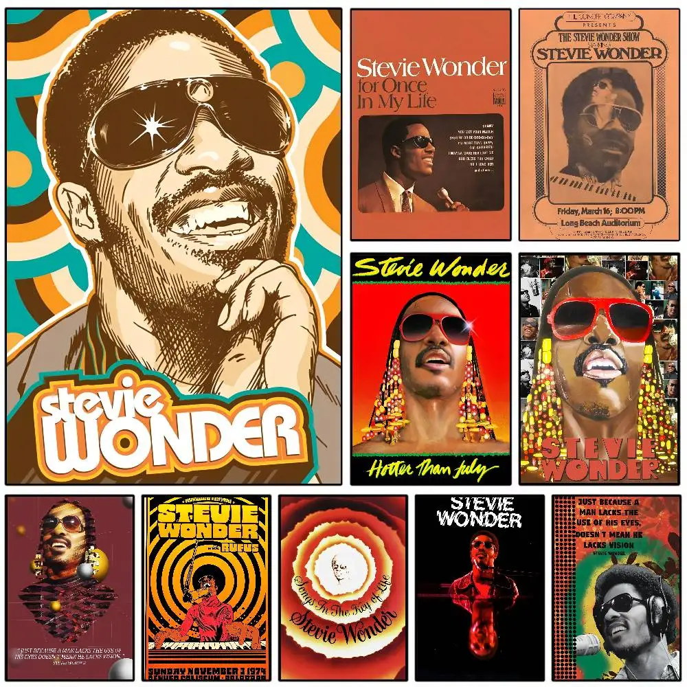 S-Stevie Wonder Poster Art with prints Home bedroom living room decoration gift