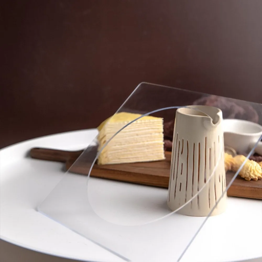 

Reusable Square Acrylic Cake Discs Boards Round Hole 6/7/8/9/10in Cake Scraper DIY Transparent Pancake Molds Cream