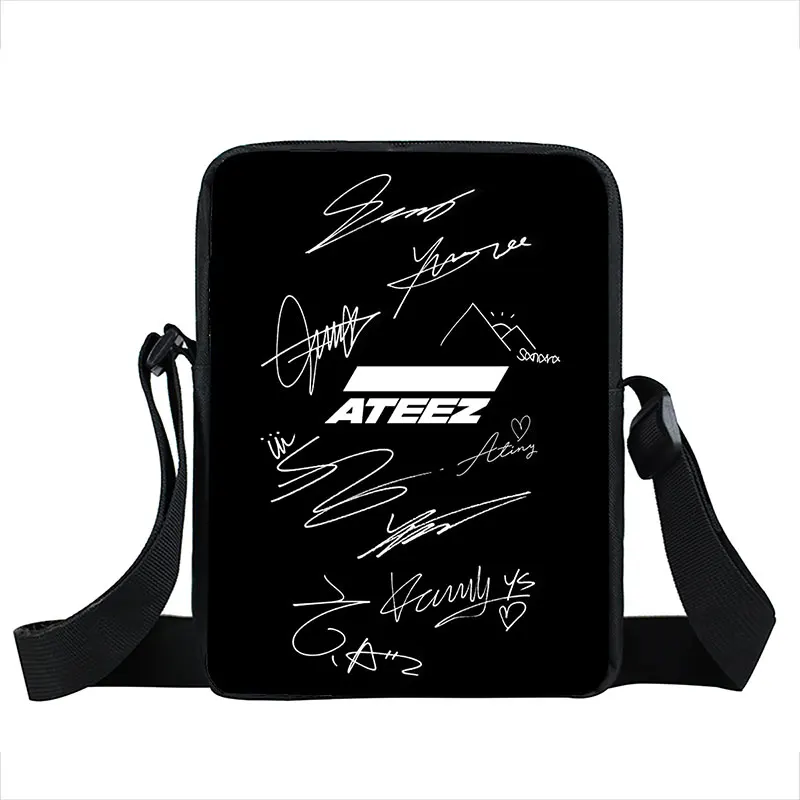 Korean Kpop ATEEZ Print Messenger Bag Teenagers Boy Girl Fellowship Break The Wall for Travel Shoulder Bags Hip Hop Bookbag Gift