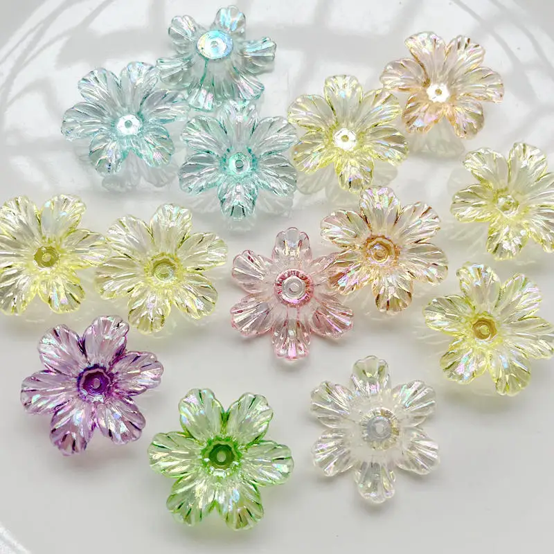 12 pieces/bag 29mm AB crystal single hole flower scrapbook for earrings hair clip diy jewelry decoration