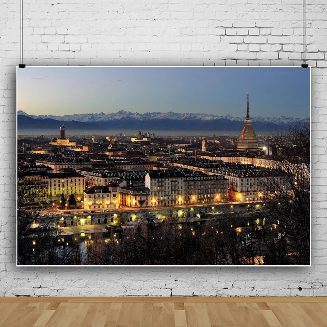 3D Modern Europe City night scene background wall painting living room dining room western restaurant Modern City Backdrop