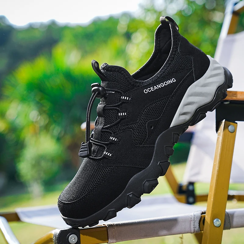 

High Quality Mens Walking Sneakers Mesh Breathable Casual Running Shoes Outdoor Hiking Shoes Comfortable Climbing Trekking Shoes