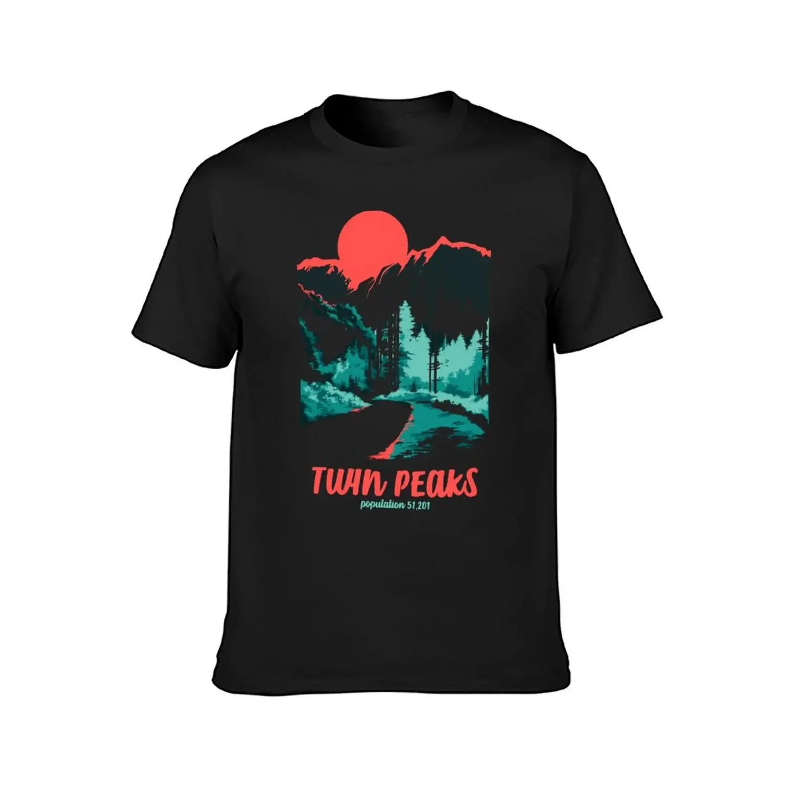 Twin Peaks Classic National Parks Tonal Welcome Poster T-Shirt Short sleeve tee cute clothes mens workout shirts