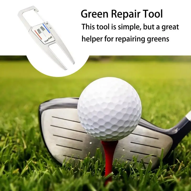 Outdoor Pitch Groove Cleaner Training Aid Green Divot Tool Zinc Alloy Golf Putting Green Multifunctional Golf Sports Accessories